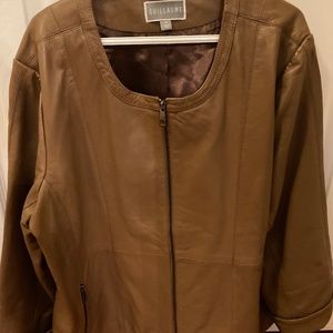Zip Front Leather Jacket